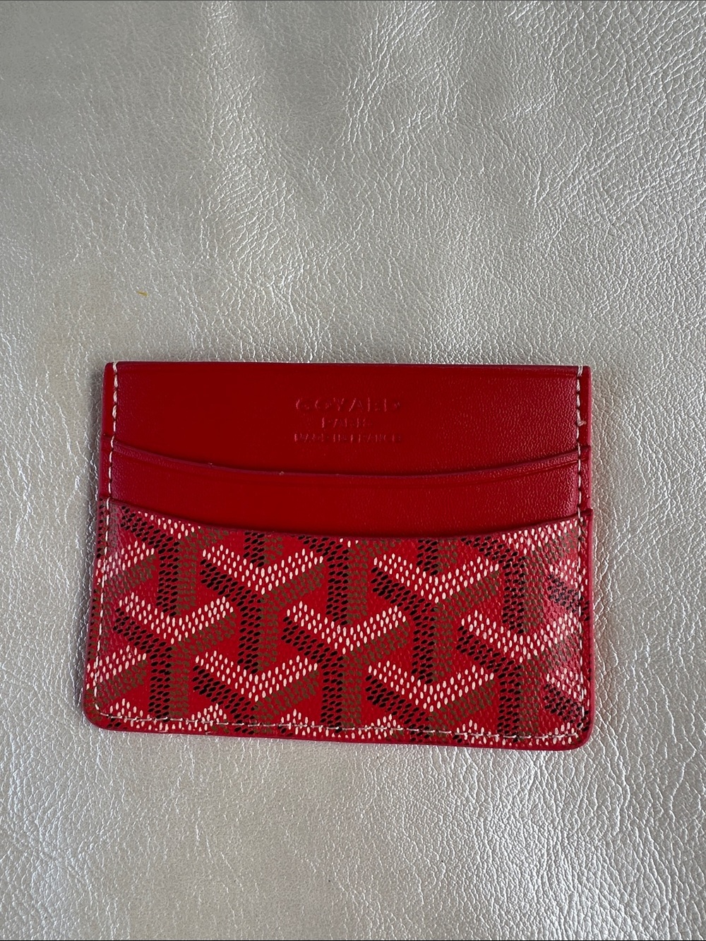 Goyard Red Patterned Card Holder - Picture 3 of 3
